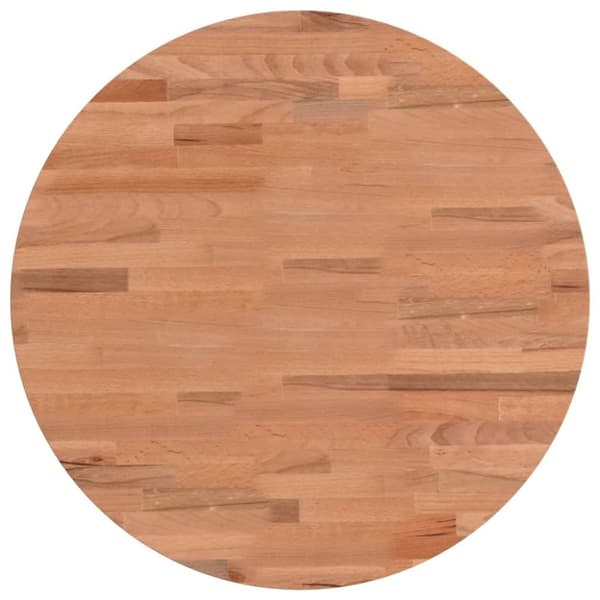 vidaXL Bordplate Ø50x1,5 cm rund heltre bøketre
