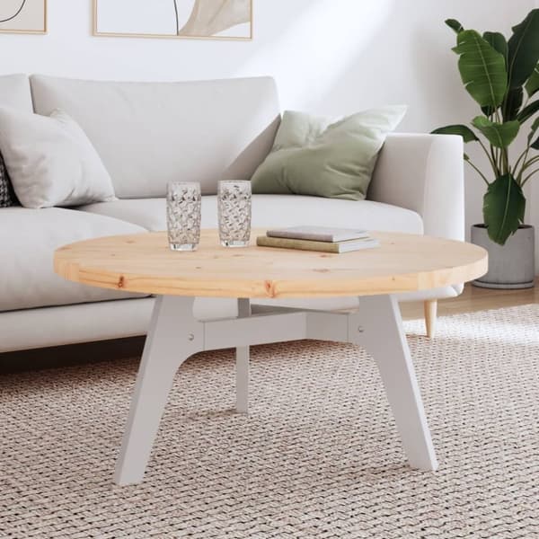 vidaXL Bordplate rund Ø90x3 cm heltre furu