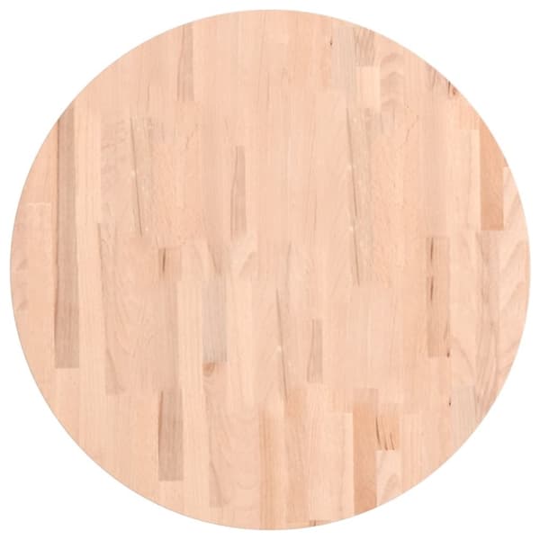 vidaXL Bordplate Ø70x2,5 cm rund heltre bøketre