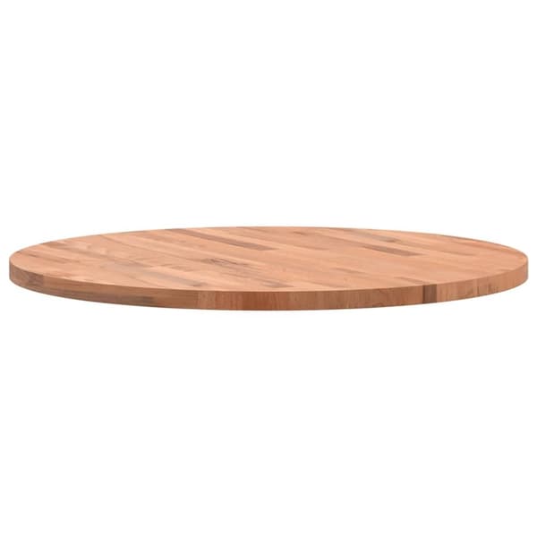 vidaXL Bordplate Ø70x2,5 cm rund heltre bøketre
