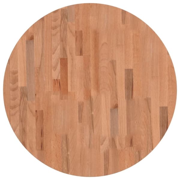 vidaXL Bordplate Ø70x2,5 cm rund heltre bøketre