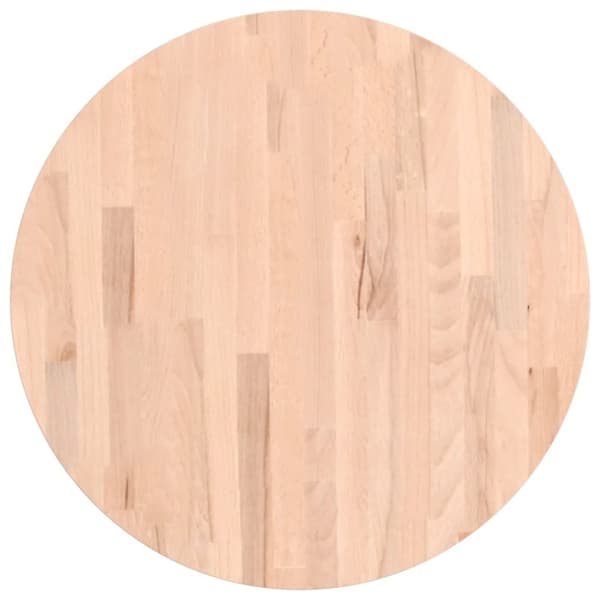 vidaXL Bordplate Ø60x4 cm rund heltre bøketre