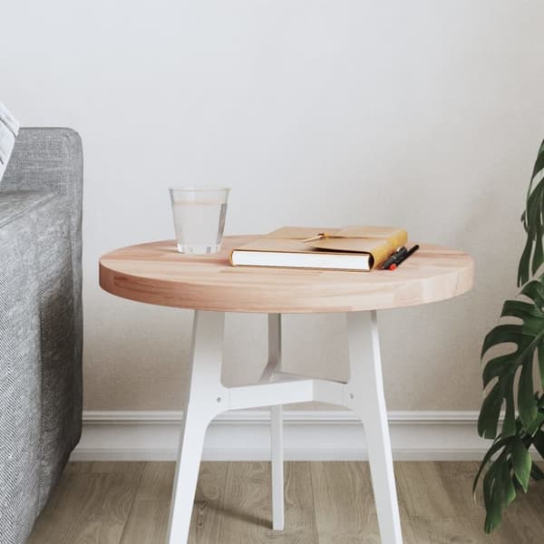 vidaXL Bordplate Ø40x2,5 cm rund heltre bøketre