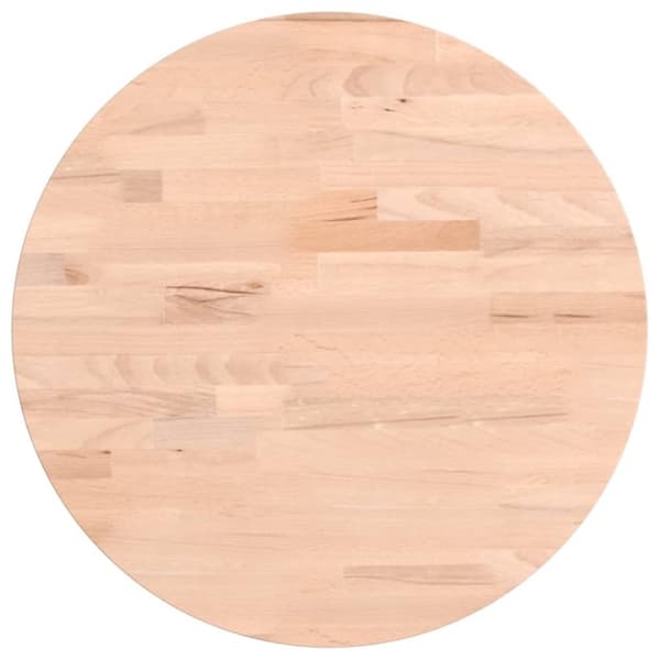 vidaXL Bordplate Ø40x2,5 cm rund heltre bøketre