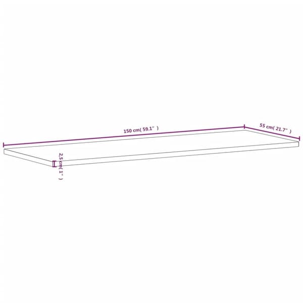 vidaXL skrivebordsplade 150x55x2,5 cm massivt bøgetræ