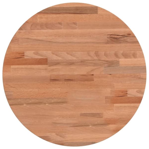 vidaXL bordplade Ø40x4 cm rund massivt bøgetræ