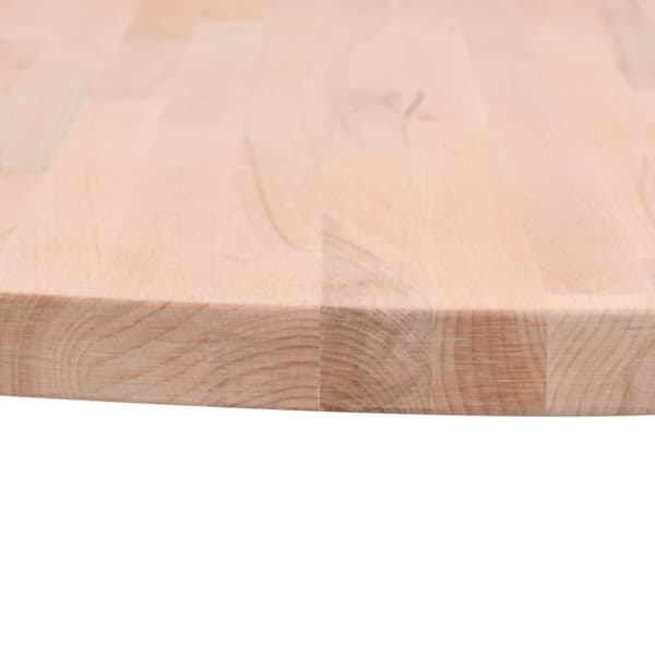 vidaXL Bordplate Ø80x2,5 cm rund heltre bøketre
