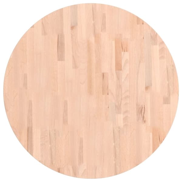 vidaXL Bordplate Ø80x2,5 cm rund heltre bøketre