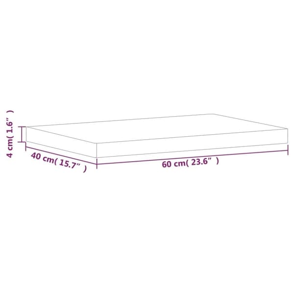 vidaXL Bordsskiva 60x40x4 cm rektangulär massivt bokträ