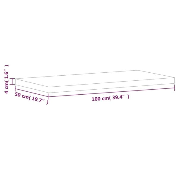 vidaXL Bordplate 100x50x4 cm rektangulær heltre bøketre
