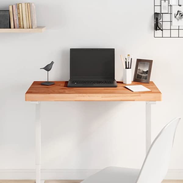 vidaXL bordplade 80x40x4 cm rektangulær massivt bøgetræ