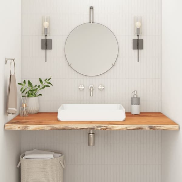 vidaXL Bänkskiva för badrum 90x60x3,8 cm rektangulär massiv akacia