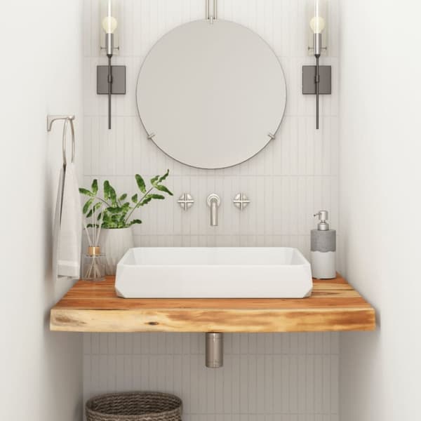 vidaXL Bänkskiva för badrum 60x60x3,8 cm fyrkantig massiv akacia