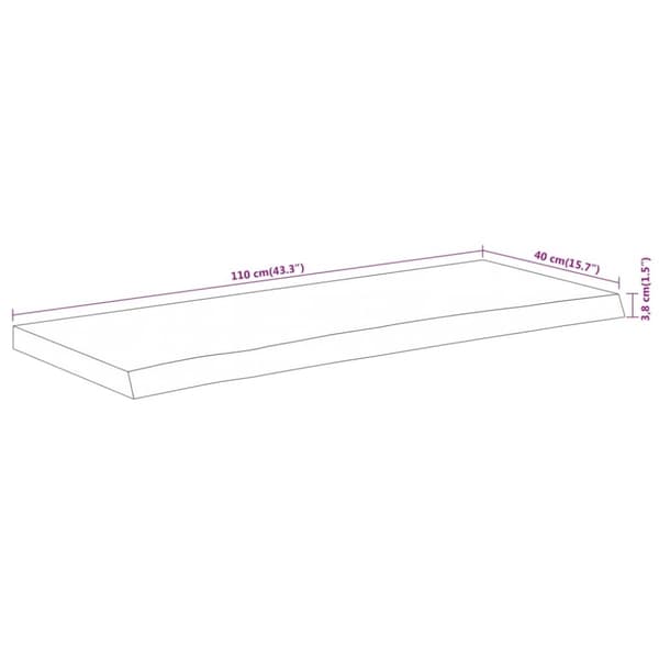 vidaXL bordplade 110x40x3,8 cm rektangulær massivt akacietræ