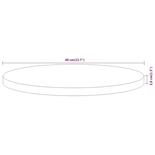 vidaXL Bordsskiva Ø40x3,8 cm rund massivt akaciaträ