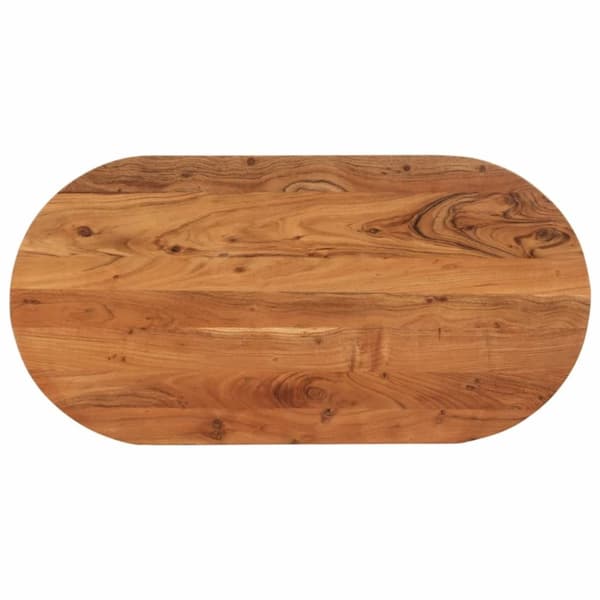 vidaXL bordplade 80x40x2,5 cm oval massivt akacietræ