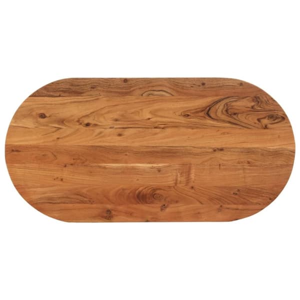 vidaXL Pöytälevy 100x50x2,5 cm ovaali täysi akasiapuu