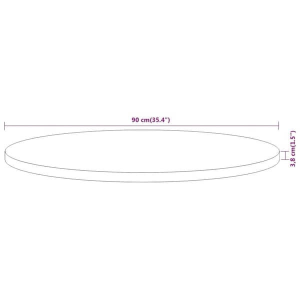vidaXL Pöytälevy Ø90x3,8 cm pyöreä täysi akasiapuu