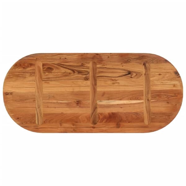 vidaXL Pöytälevy 110x50x3,8 cm ovaali täysi akasiapuu
