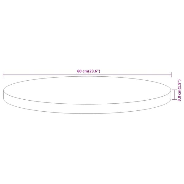 vidaXL Pöytälevy Ø60x3,8 cm pyöreä täysi akasiapuu