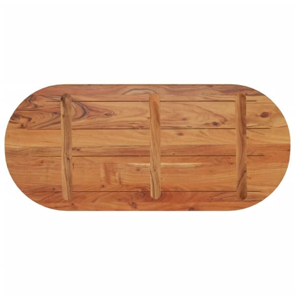 vidaXL Bordplate 90x40x2,5 cm oval heltre akasie