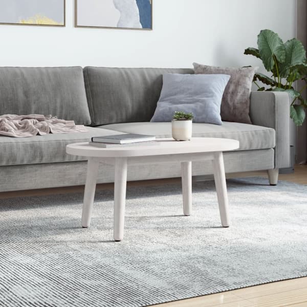 Bordsskiva vit 80x40x2,5 cm oval massiv furu