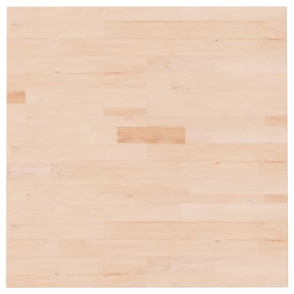 firkantet bordplade 70x70x1,5 cm ubehandlet massivt egetræ