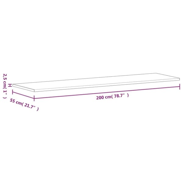 skrivebordsplade 200x55x2,5 cm massivt bøgetræ