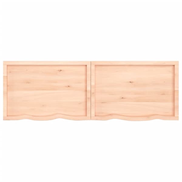 bordplade til badeværelse 180x60x(2-6)cm massivt træ ubehandlet