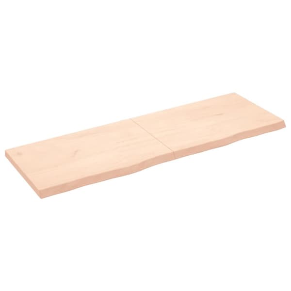 bordplade til badeværelse 180x60x(2-6)cm massivt træ ubehandlet