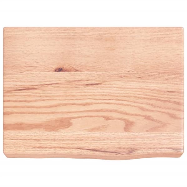 bordplade til badeværelse 40x30x(2-6) cm massivt træ lysebrun