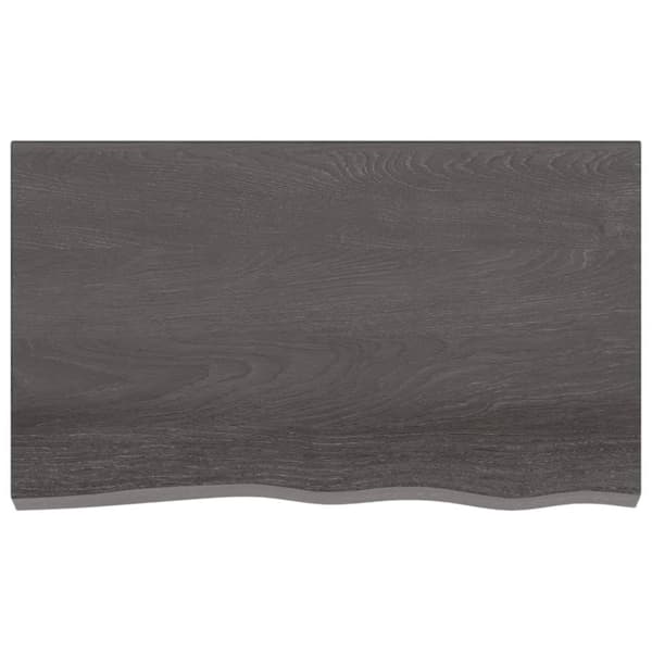 bordplade til badeværelse 100x60x(2-4) cm massivt træ mørkebrun