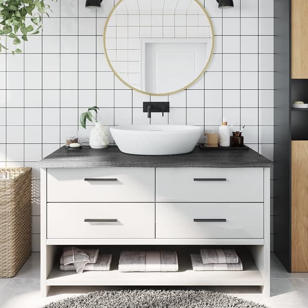bordplade til badeværelse 100x60x(2-4) cm massivt træ mørkebrun