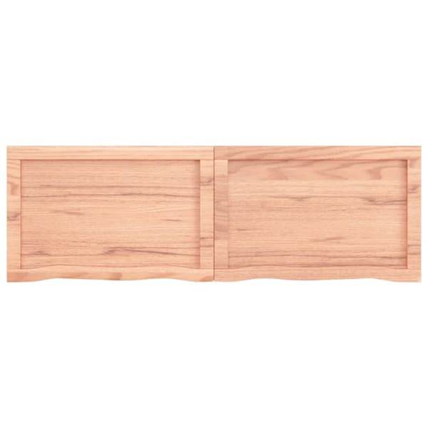 Bänkskiva badrum ljusbrun 120x40x(2-6) cm behandlat massivt trä