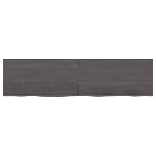 Bänkskiva badrum mörkbrun 120x30x(2-4) cm behandlat massivt trä