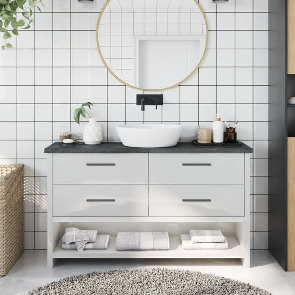 Bänkskiva badrum mörkbrun 120x30x(2-4) cm behandlat massivt trä