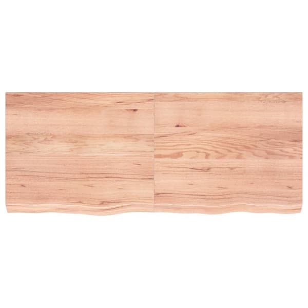 Bänkskiva badrum ljusbrun 120x50x(2-6) cm behandlat massivt trä