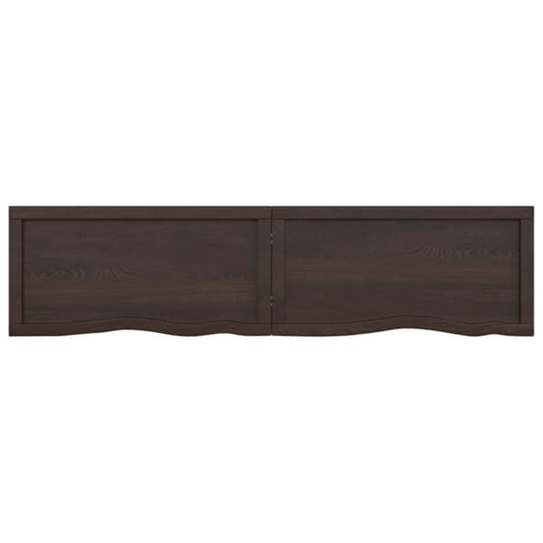 bordplade til badeværelse 160x40x(2-6) cm massivt træ mørkebrun