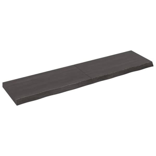 bordplade til badeværelse 160x40x(2-6) cm massivt træ mørkebrun