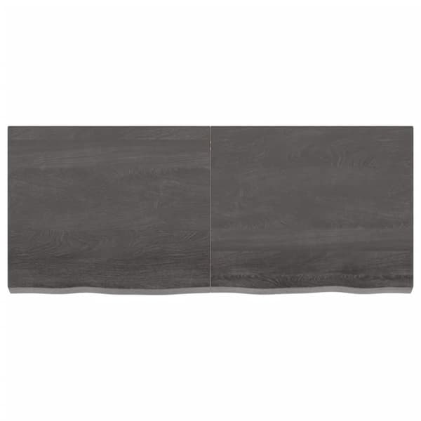 bordplade til badeværelse 120x50x(2-6) cm massivt træ mørkebrun