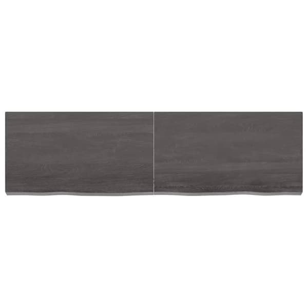 bordplade til badeværelse 140x40x(2-6) cm massivt træ mørkebrun