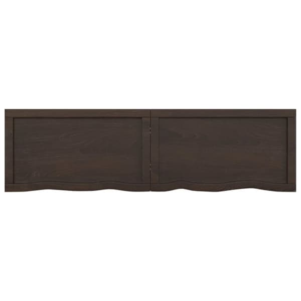 bordplade til badeværelse 140x40x(2-6) cm massivt træ mørkebrun