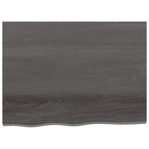 bordplade til badeværelse 80x60x(2-4) cm massivt træ mørkebrun