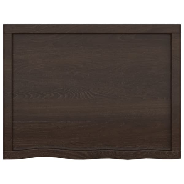 bordplade til badeværelse 80x60x(2-4) cm massivt træ mørkebrun
