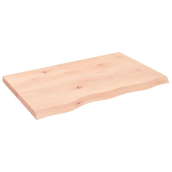 Bänkskiva för badrum 80x50x(2-4) cm obehandlat massivt trä