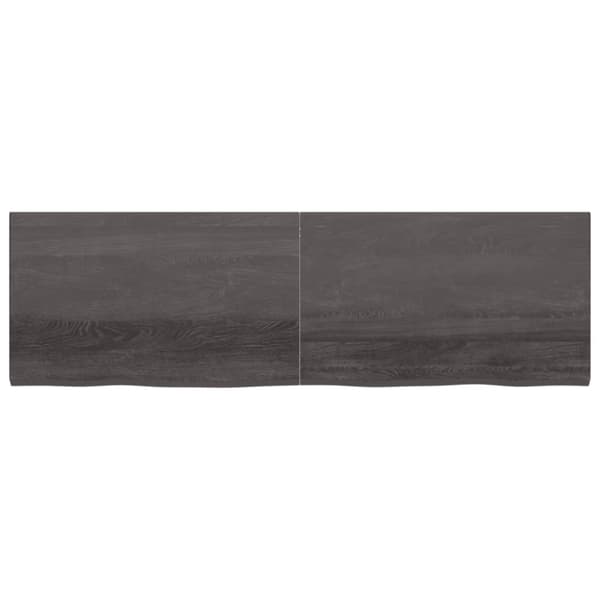 bordplade til badeværelse 200x60x(2-4) cm massivt træ mørkebrun