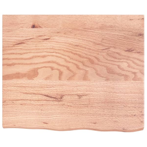 bordplade 60x50x(2-4) cm behandlet massivt egetræ lysebrun