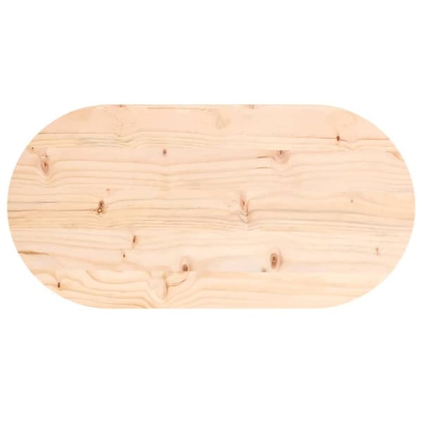 Bordsskiva 70x35x2,5 cm oval massiv furu