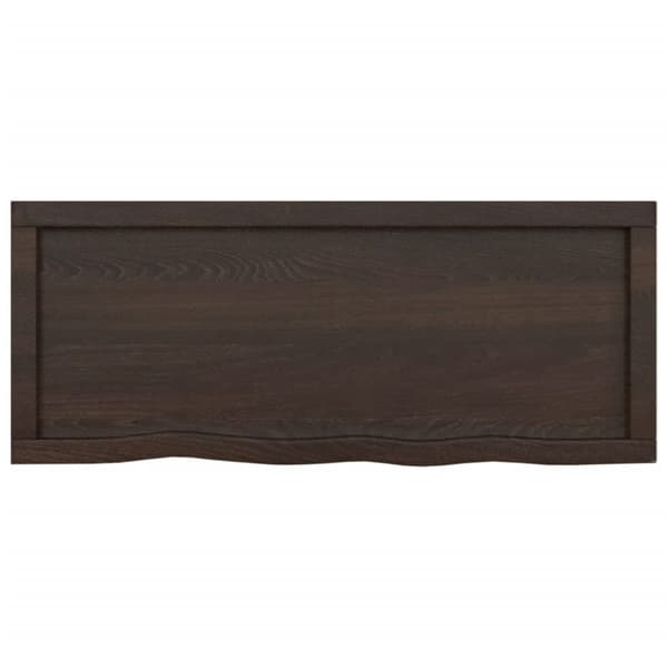 bordplade til badeværelse 100x40x(2-4) cm massivt træ mørkebrun
