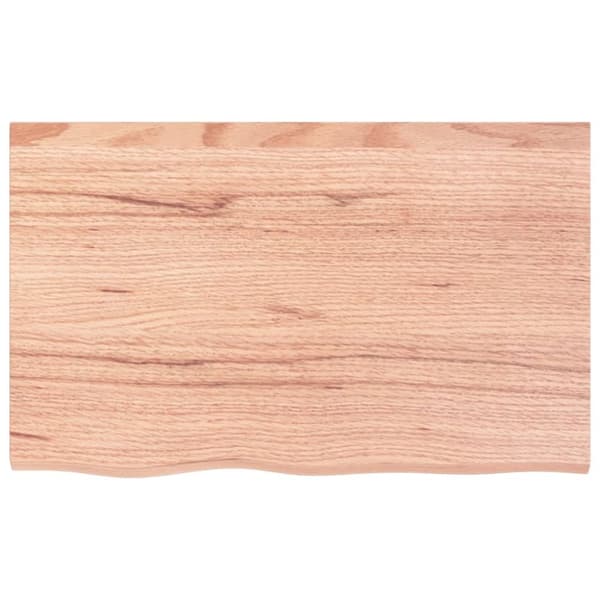 bordplade til badeværelse 80x50x(2-6) cm massivt træ lysebrun